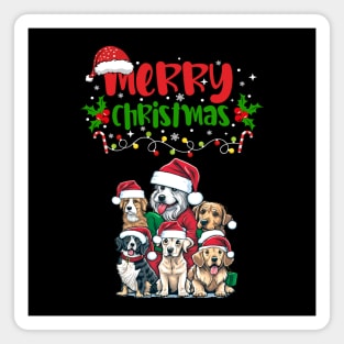 Merry Christmas Puppy Festive Magnet